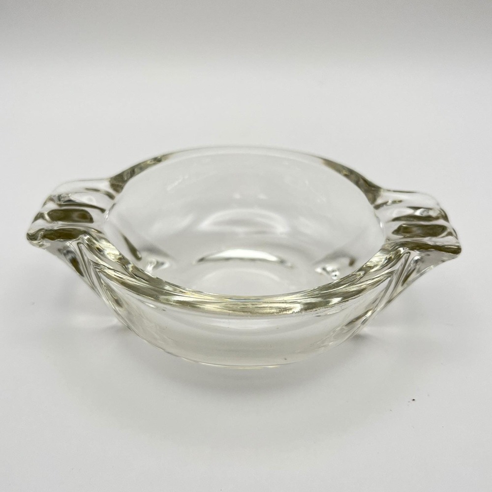 Vintage MCM Clear Glass Ashtray Federal Glass Style 1960s-70s Retro Decor Dish